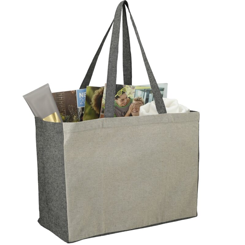 Recycled Cotton Contrast Side Shopper Tote - 6