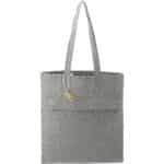 Recycled Cotton Herringbone Tote w/Zip Pocket 7oz - 1