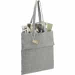 Recycled Cotton Herringbone Tote w/Zip Pocket 7oz - 6
