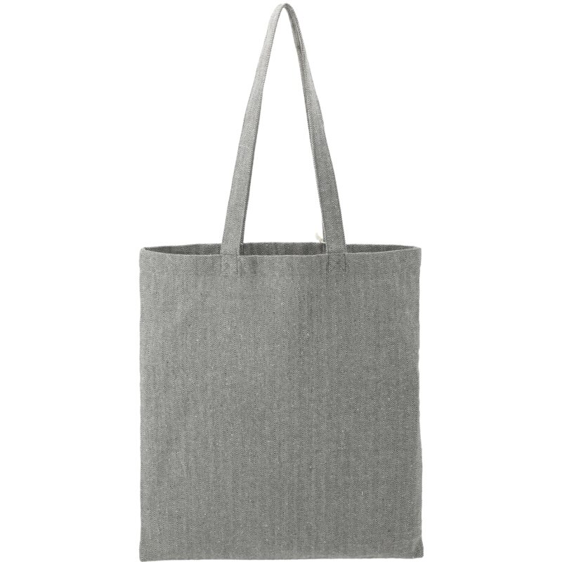 Recycled Cotton Herringbone Tote w/Zip Pocket 7oz - 8