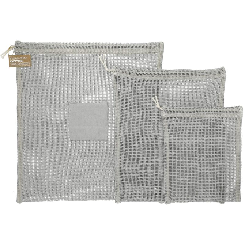 Recycled Cotton Mesh Cinch Pouch Set - 1
