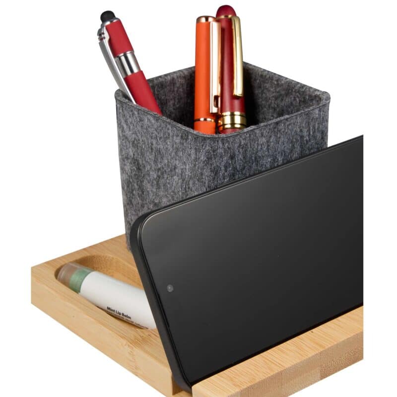 Recycled Felt & Bamboo Pen Holder - 3