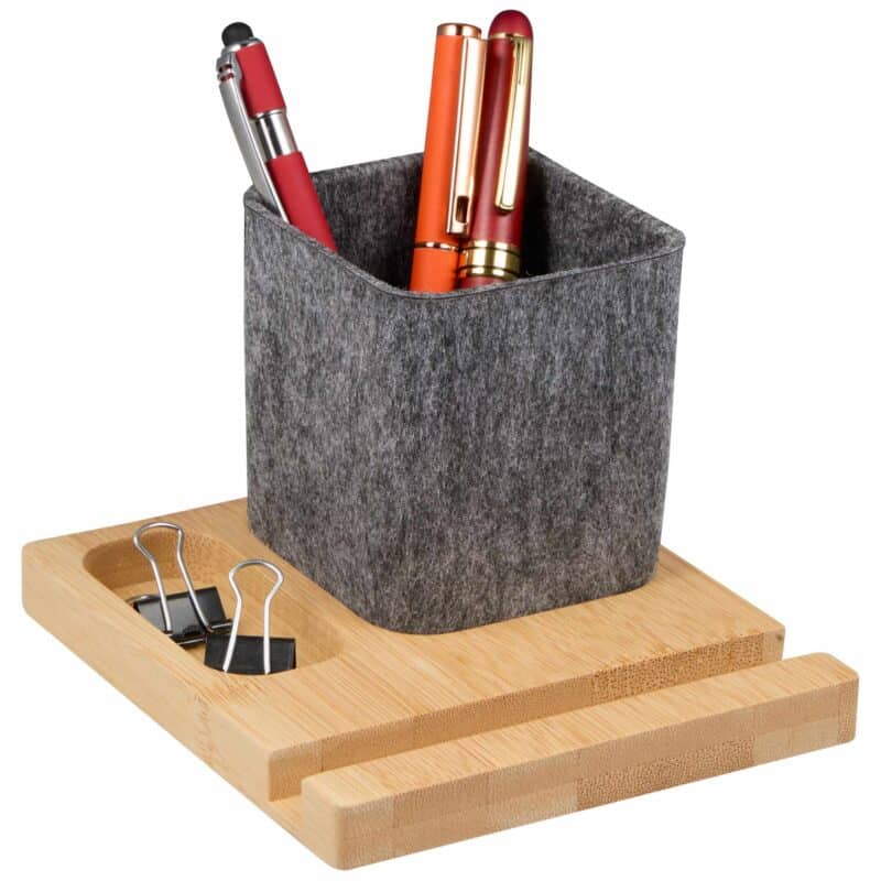 Recycled Felt & Bamboo Pen Holder - 8