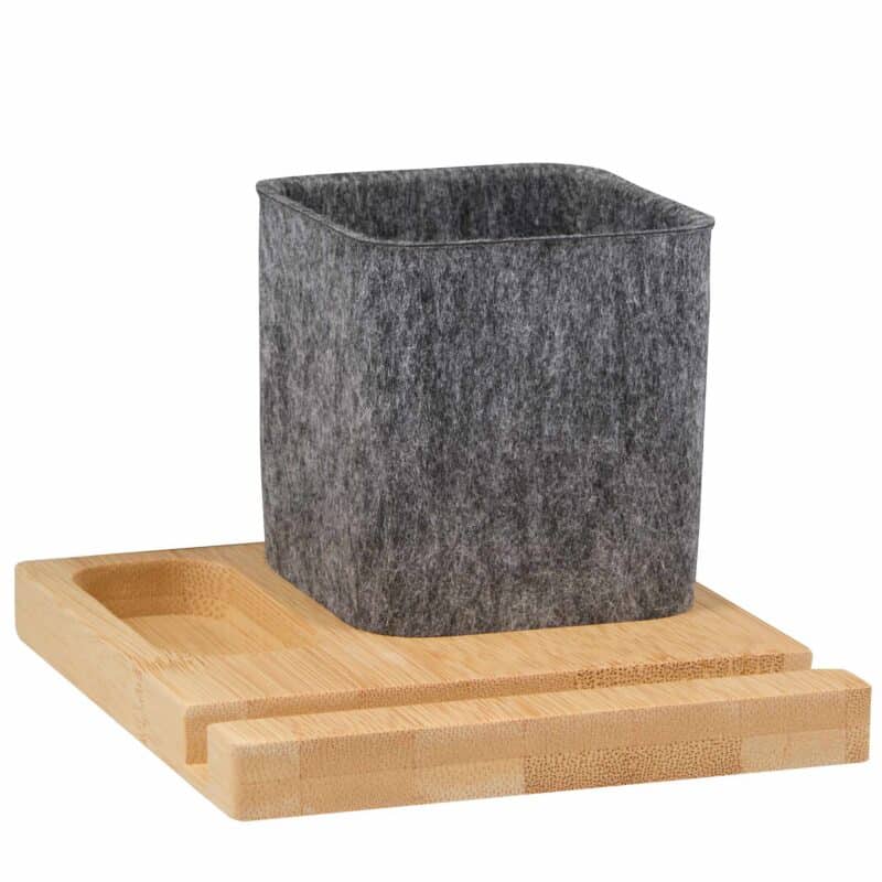 Recycled Felt & Bamboo Pen Holder - 9