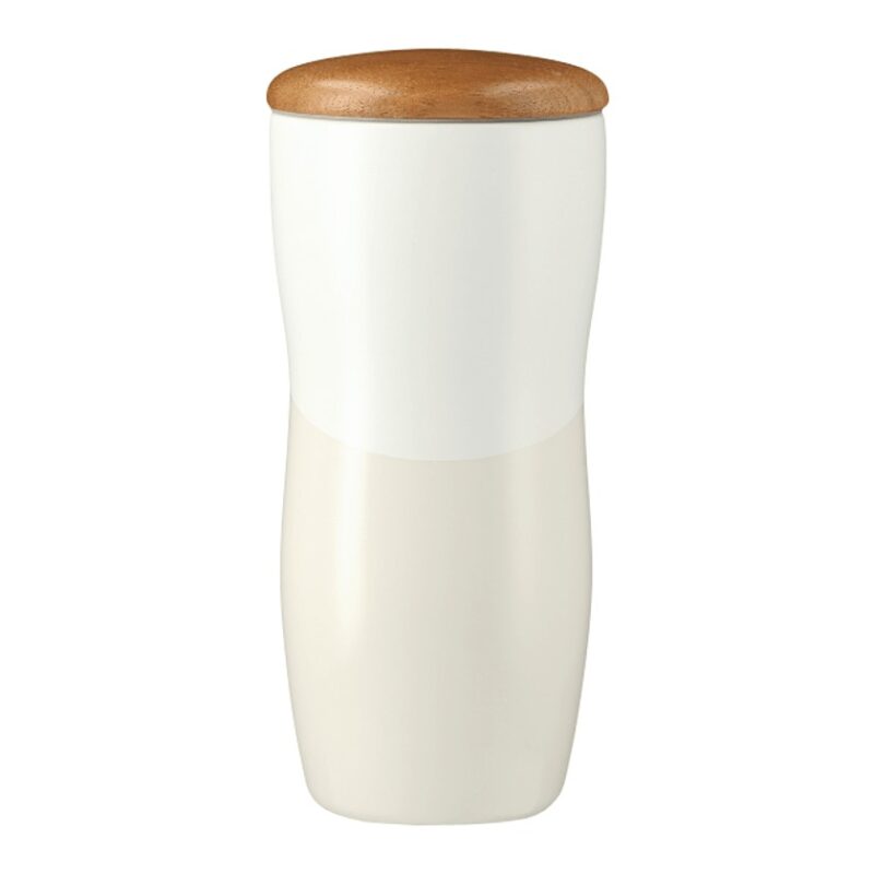 Reno Double Wall Ceramic Tumbler w/Wood Lid 10oz - 2