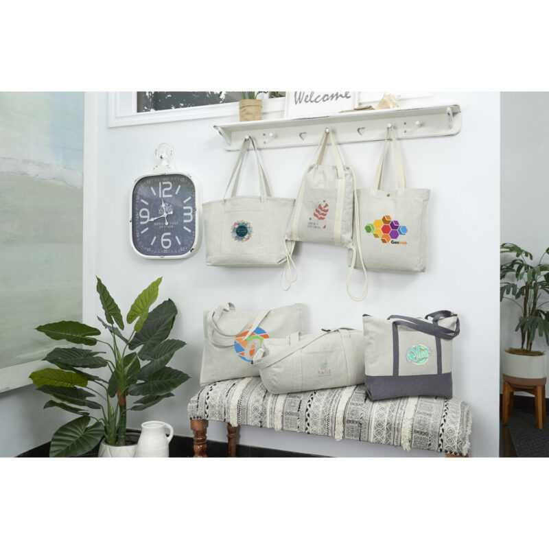 Repose 10oz Recycled Cotton Barrel Duffle Bag - 5
