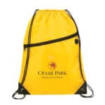 Robin Drawstring Polyester Bag with Front Zipper Pocket - 2