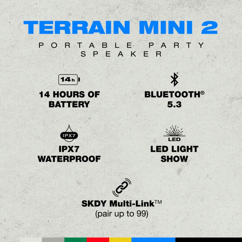 Skullcandy Terrain Mini 2 Bluetooth Speaker - 8