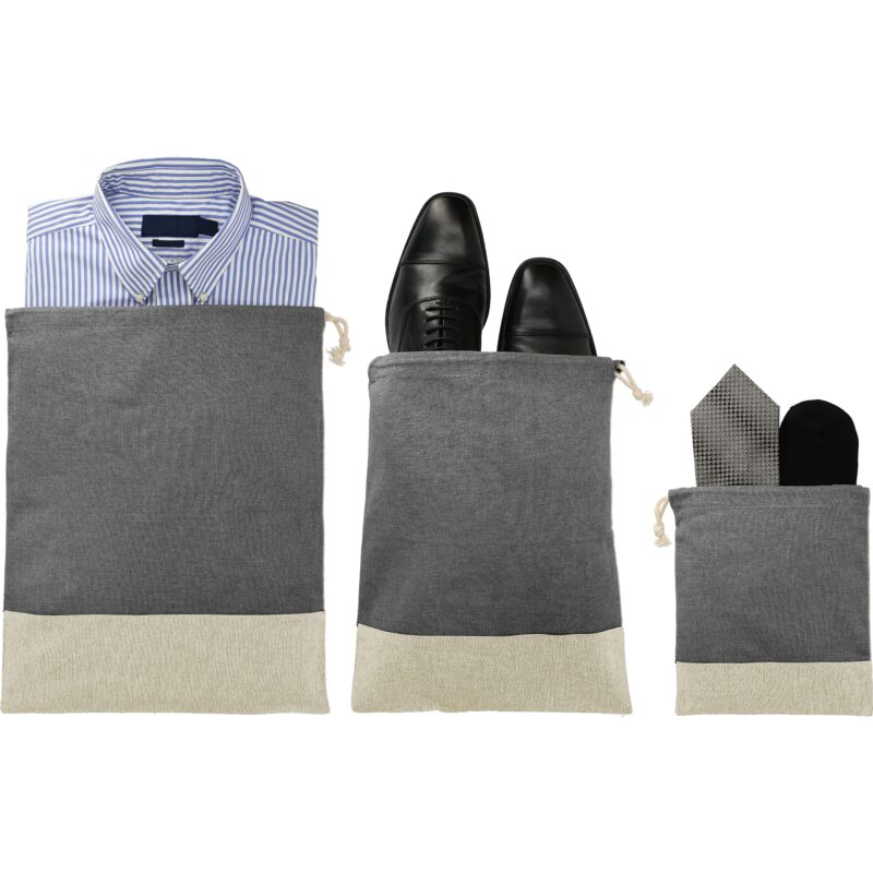 Split Recycled 3pc Travel Pouch Set - 5