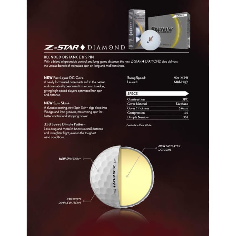 Srixon Z-STAR DIAMOND Golf Balls - 3 Pack - 8