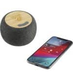 Wireless Charging Garm Fabric & Bamboo Bluetooth Speaker - 2