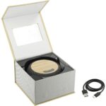 Wireless Charging Garm Fabric & Bamboo Bluetooth Speaker - 4