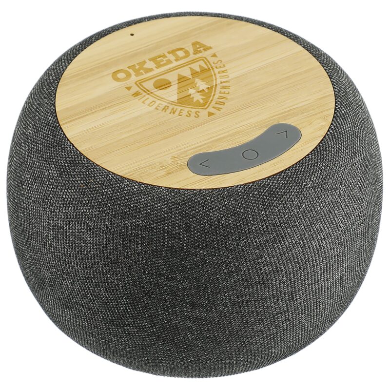 Wireless Charging Garm Fabric & Bamboo Bluetooth Speaker