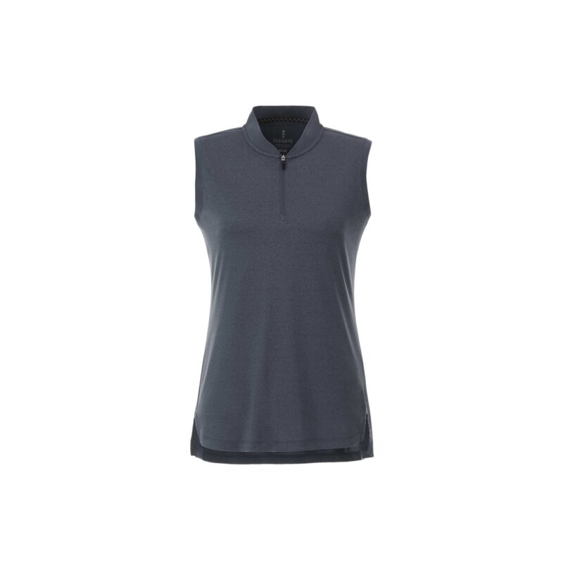 Women's KINPORT Sleeveless Zip Up Stand Collar Performance Polo - 1