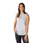 Women's KINPORT Sleeveless Zip Up Stand Collar Performance Polo