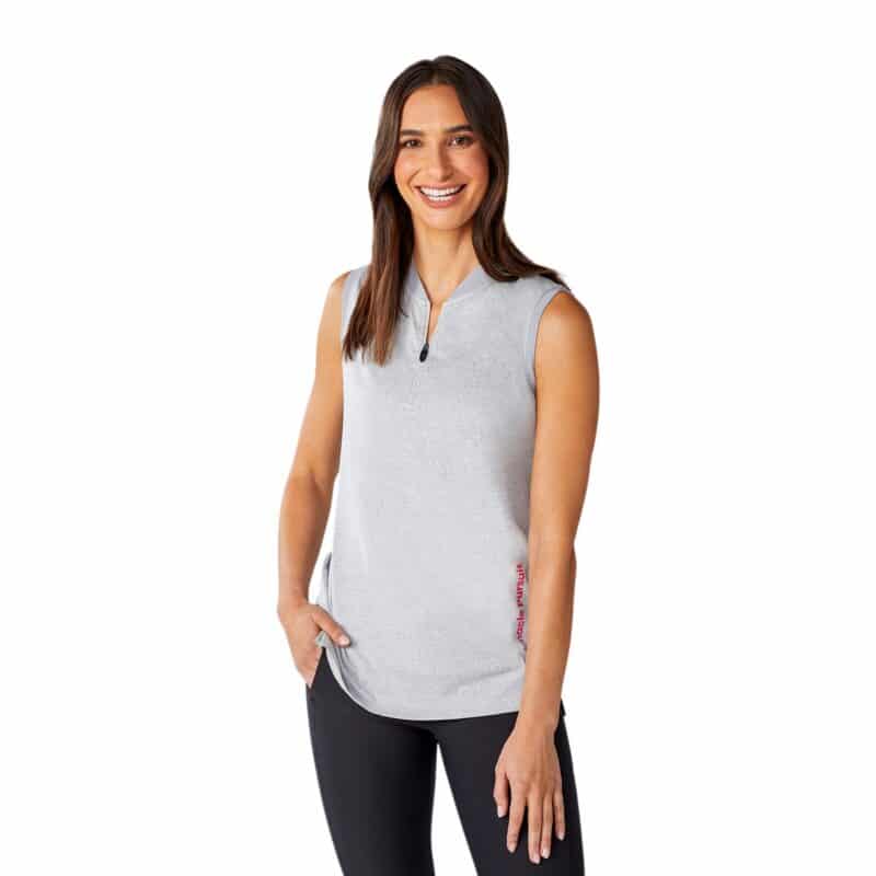 Women's KINPORT Sleeveless Zip Up Stand Collar Performance Polo - 8
