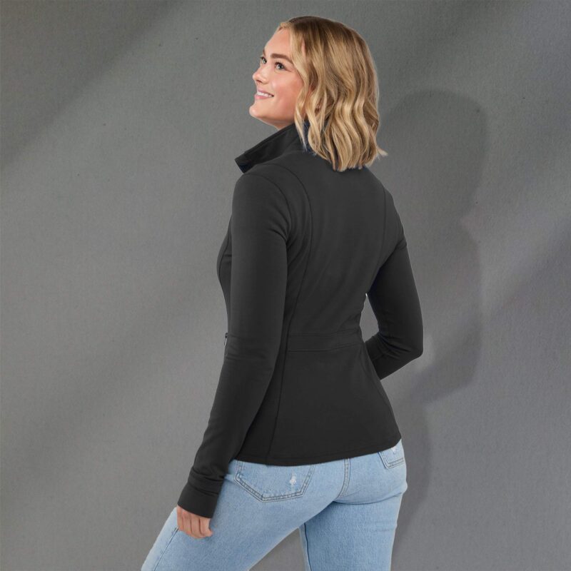 Women's LYON Eco Stretch Knit Full Zip Jacket with Thumb Holes - 2