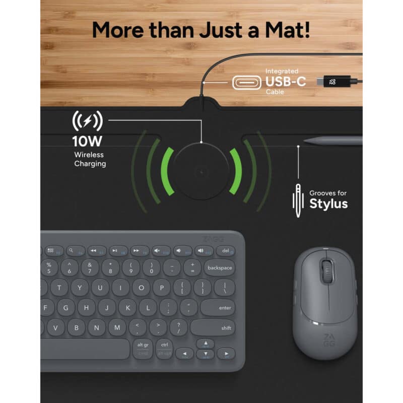 Zagg Desk Mat with Wireless Charging - 9