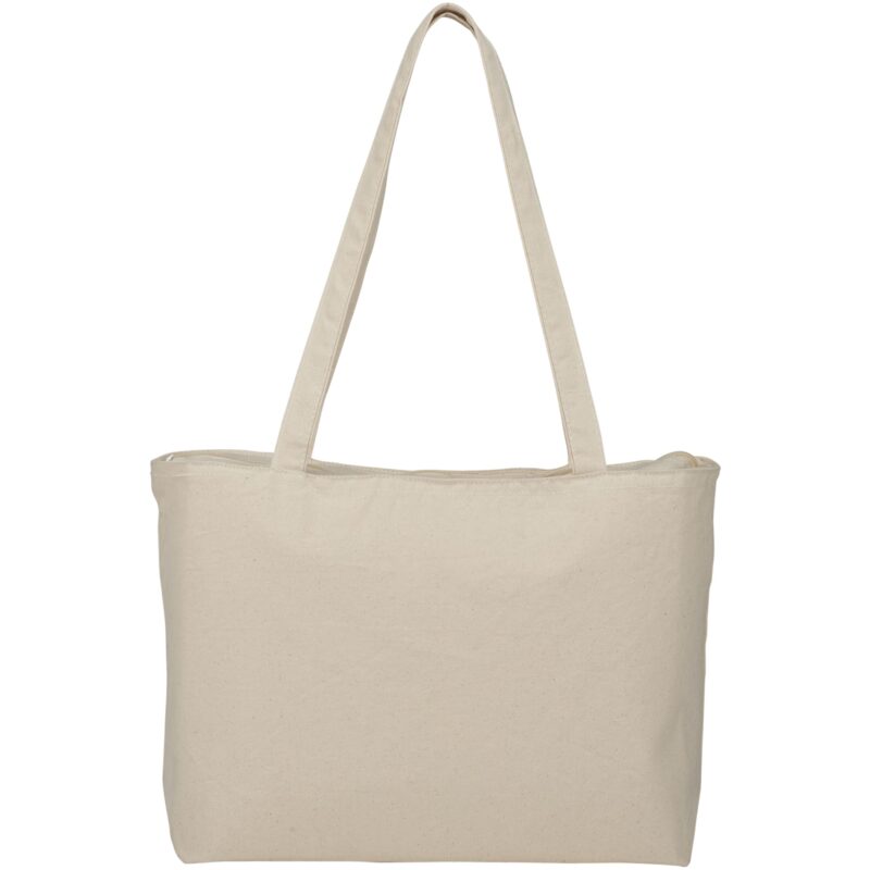Zippered 10oz Cotton Canvas Shopper Tote - 1