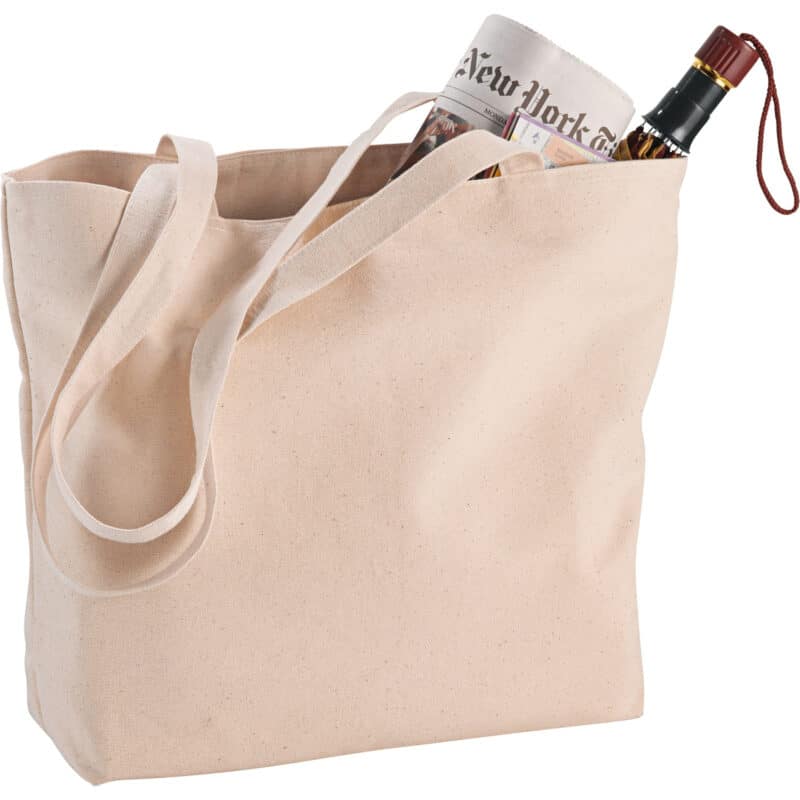 Zippered 10oz Cotton Canvas Shopper Tote - 7