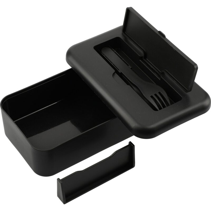 Bamboo Fiber Lunch Box with Utensils - 1