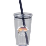 Anna Recycled Acrylic Tumbler w/ Straw 15oz - 6