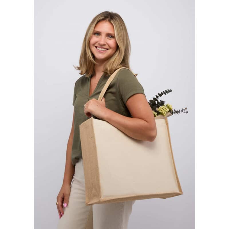 Sol Recycled Cotton & Jute Shopper Tote - 8