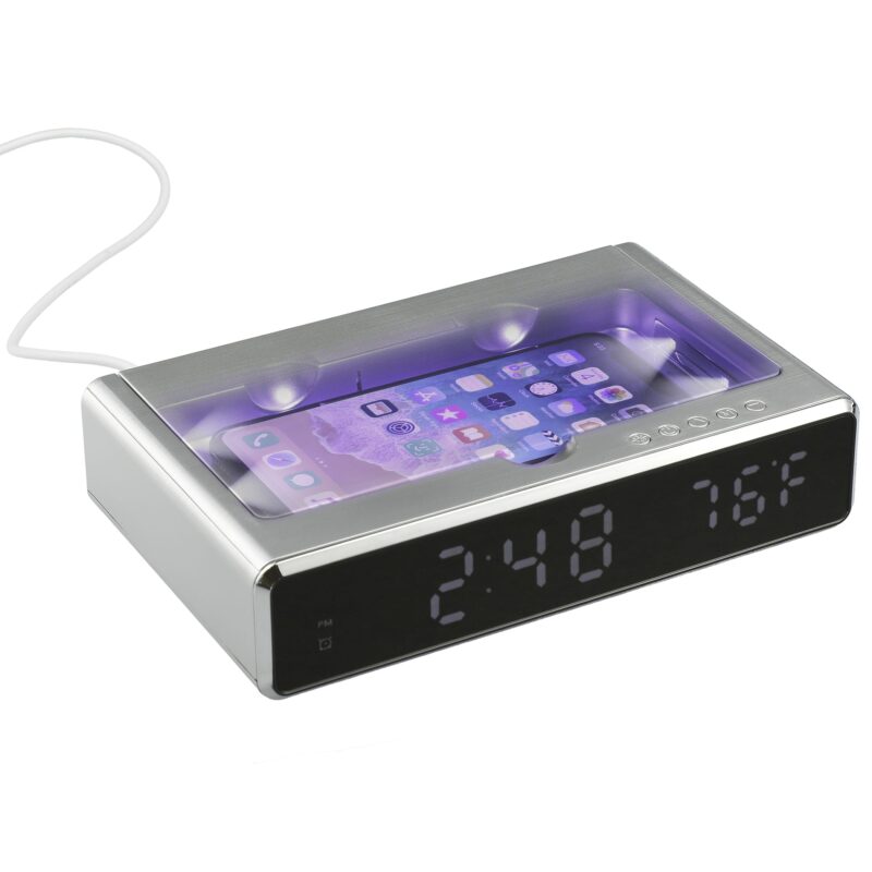 UV Sanitizer Desk Clock with Wireless Charging - 4