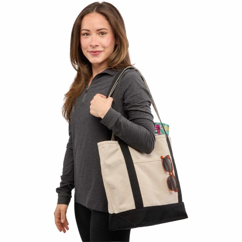 Recycled 12oz Zip Top Canvas Tote - 9